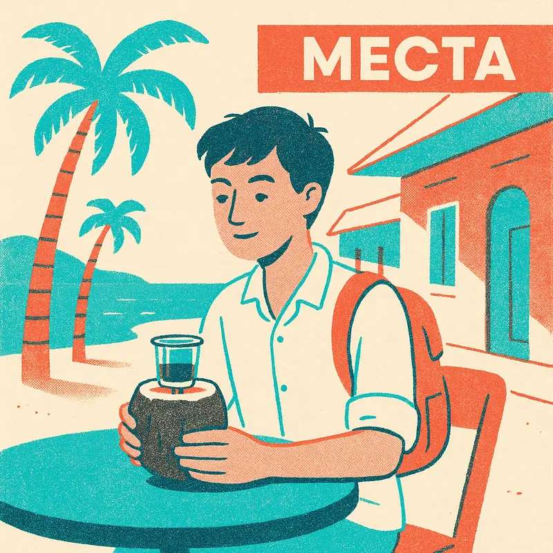 Иллюстрация к заметке: Кофе в кокосе за 55 vnd - это LE CAFE в Нячанге. И ещё