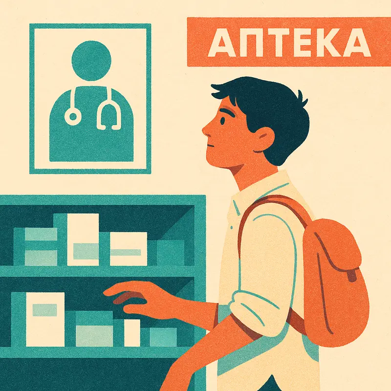 Иллюстрация к заметке: Съел морепродукты, потом выпил ибупрофен от боли в